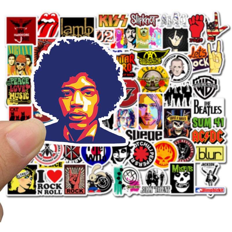 52 Stück Rock Band Doodle Persönlichkeit Aufkleber Koffer Laptop Kühlschrank Aufkleber Paster