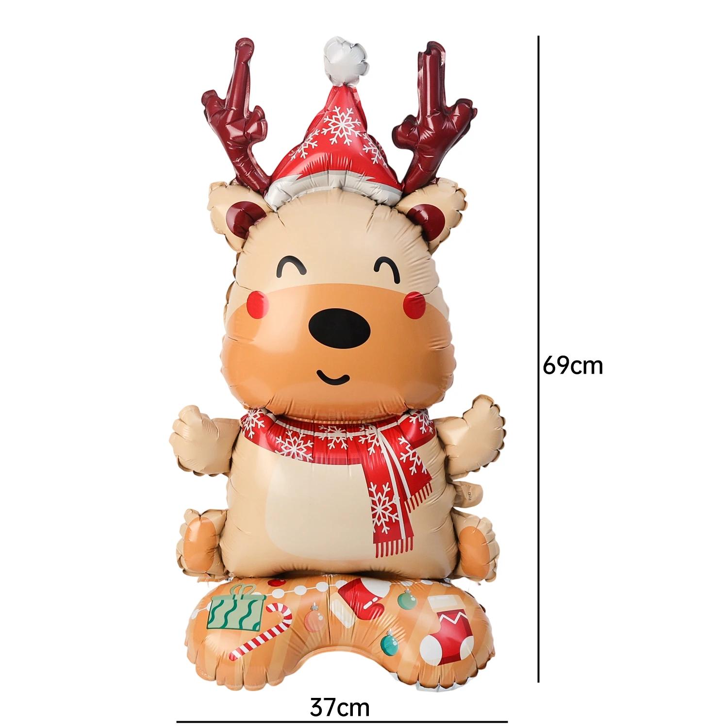 

Large Standing Christmas Foil Balloon Xmas Tree Santa Claus Snowman Xmas Tree Inflatable Balloons Holiday Party Decor Kids Toys as the picture show