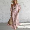 European and American summer new printing elegant classic striped off-the-shoulder dress