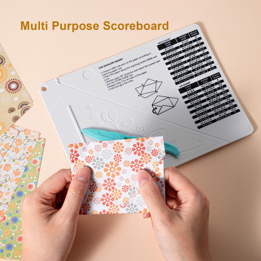 Kart Yapımı Scrapbooking Kabartma El Sanatları için Çok Amaçlı Puanlama Panosu cm İnç Ölçüsü ile Katlama Aracı