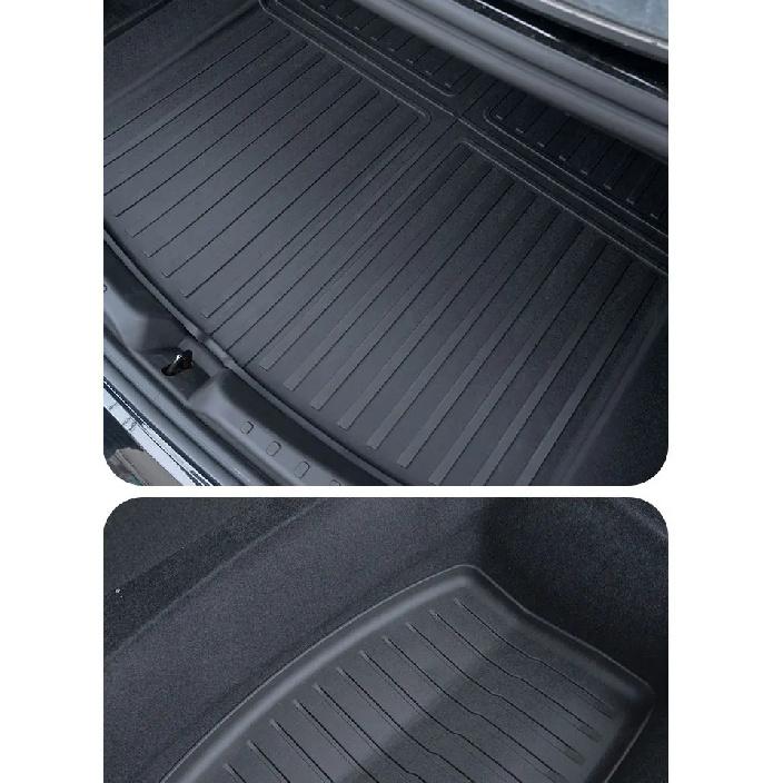 For Tesla 2024-25 Model3 Highland 3 Rear Trunk Mat TPE Car Pads Waterproof Protective Trunk Mats Upper Layer of Trunk Cushion