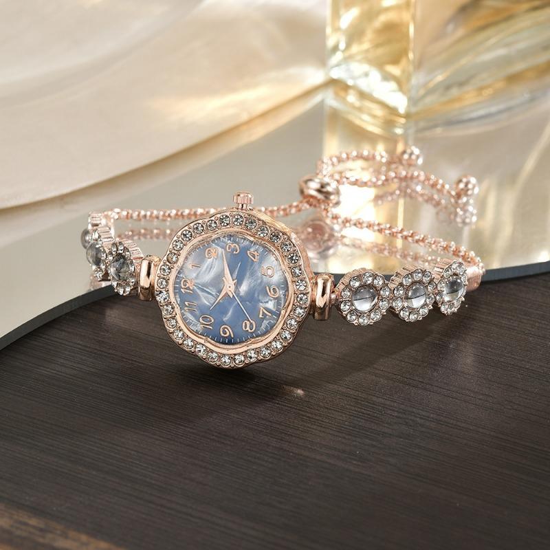Full Diamond Sunflower Dial, Small and Thin with High Value Digital Face Pull Bracelet Women's Watch