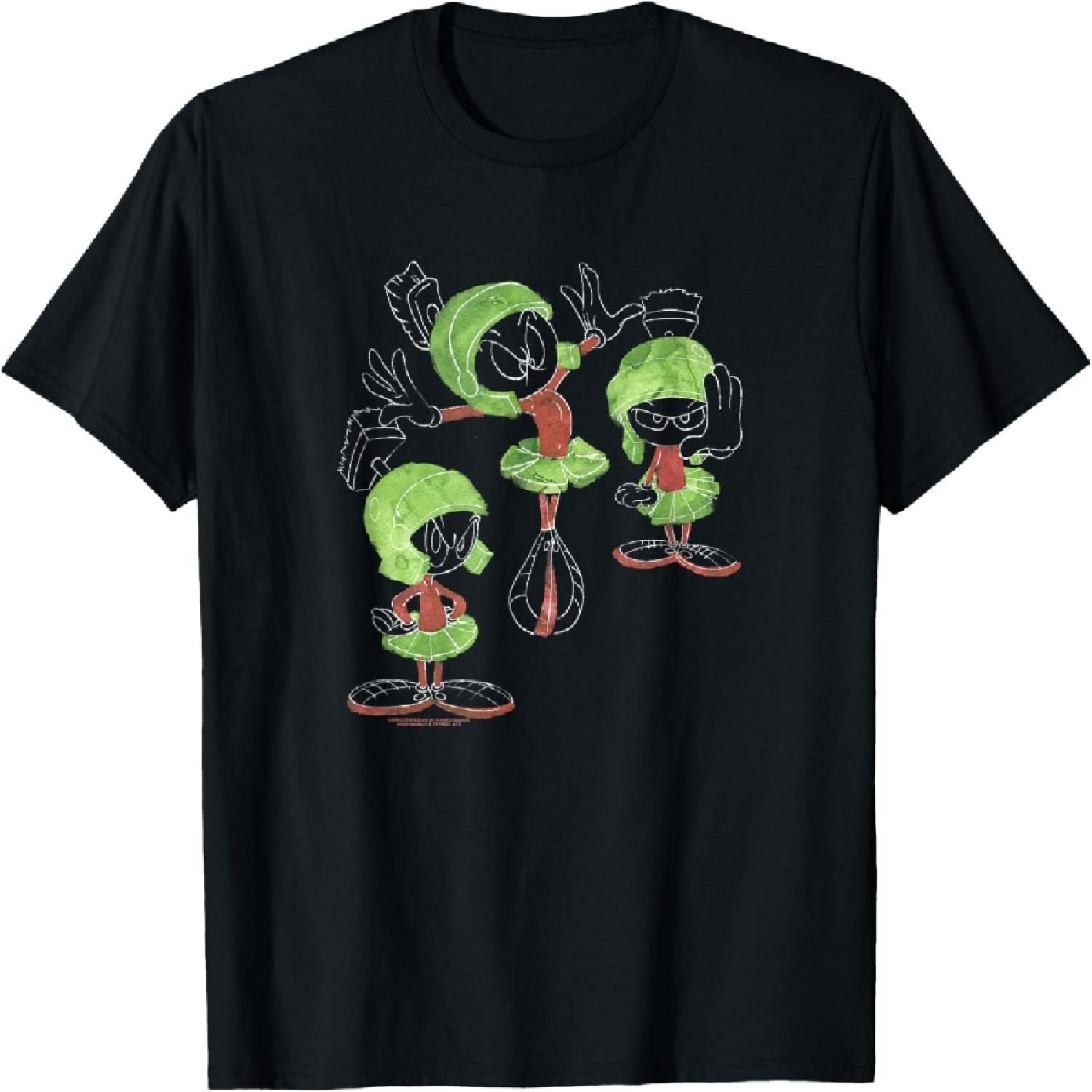 Черная футболка Looney Tunes Марвин Завоеватель Раскраска и Рисование XXXXXL разноцветный