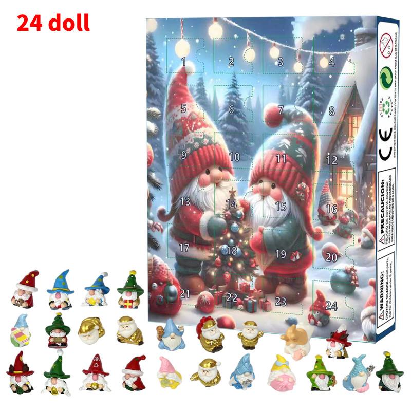 2024 Julnisse Adventskalender Färgglada Pvc-leksaker för Högtidskul Och Glada Överraskningar