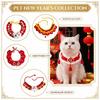 Cute Chinese Style Pet Scarf Adjustable Knitted Material Puppy Collar Handmade Cartoon Cat Knitted Scarf Spring Festival