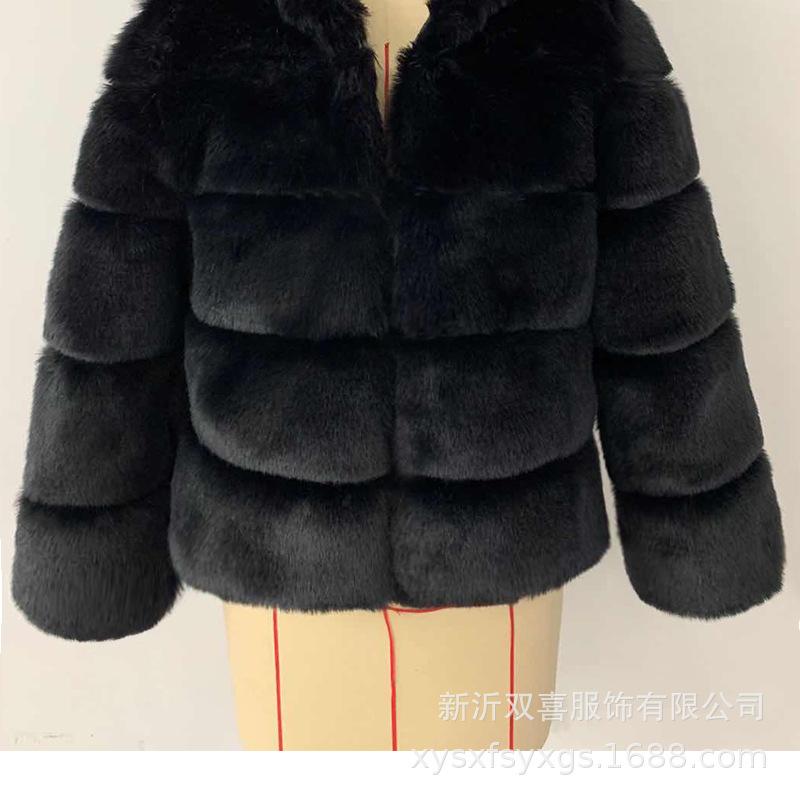 New Fashion Fox Hair Imitation Coat Women's Thermal Slim Coat