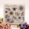 F26C Clear Stamp Seals Flowers Transparent Stamp Leaves Silicone Stamp for Cards Journal Scrapbooking Photo Decorations