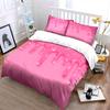 Glittery Pink Dripping Background Print Bedding Set 1 Duvet Cover 2 Pillowcases For Adult And Children Luxury Gift Full Size