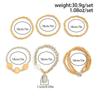 Ingemark 6Pcs/Set Retro Imitation Pearls Heart Pendant Bracelets for Women Creative Mixed Color CCB Beads Chain New Year Jewelry