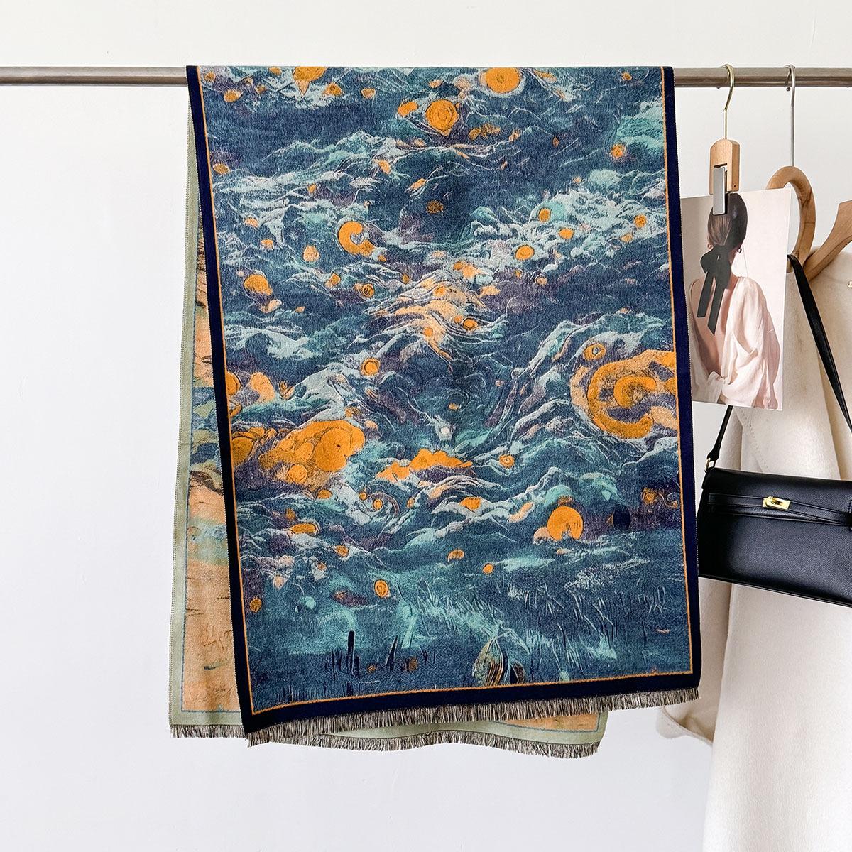 

Цветной винтажный принт Толстый шарф из искусственного кашемира Женский Мужской Зимний Теплый Шарф Дорожная шаль Буфанда Эшарп Одеяло Накидки 65X180cm