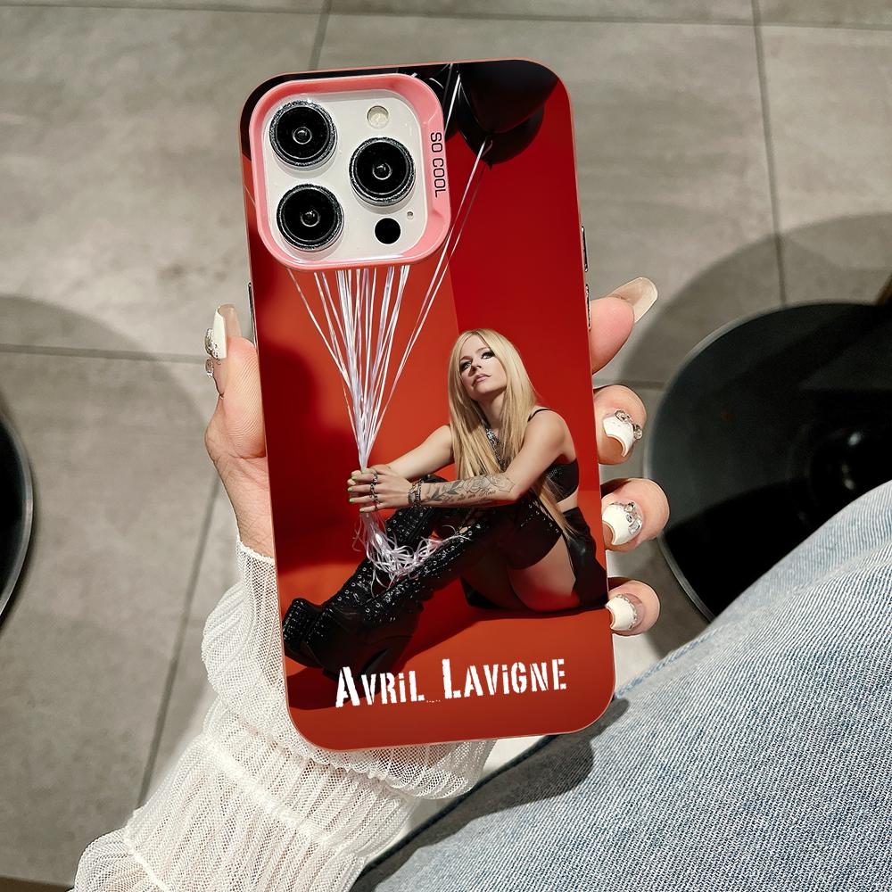 Avril Lavigne Pink Translucent Mobile Phone Case for iPhone 17 16 15 14 13 12 11 X XR XS Air Pro Max Plus Colorful Cover