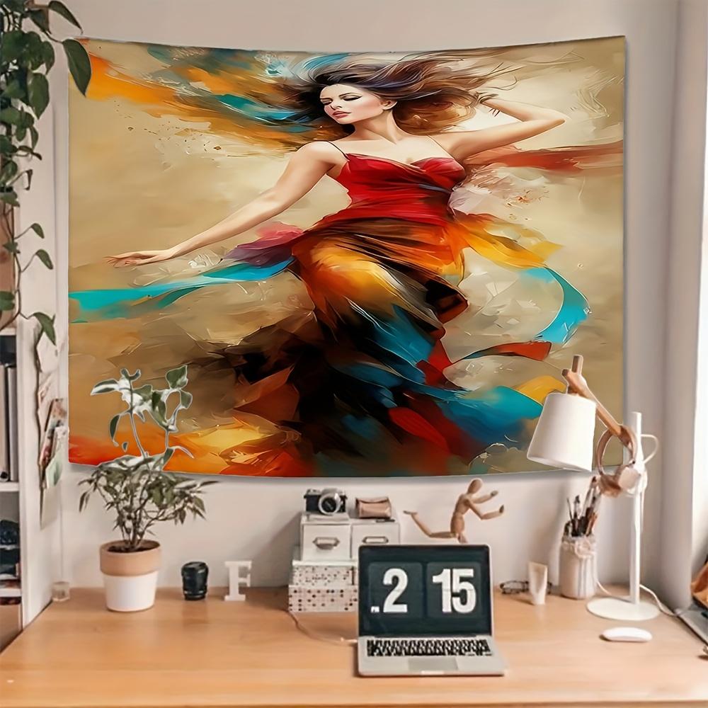 Bohemianstyle lady Digital printing polyester wall tapestry suitable for use in living rooms bedrooms offices bars party