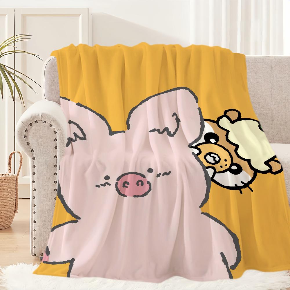 Cartoon C-Coro C-Coro C-Kuririn Cute Blanket Plush Nap Sofa rug for Living Room Office Bedroom Birthday Home Travel Kid Gifts