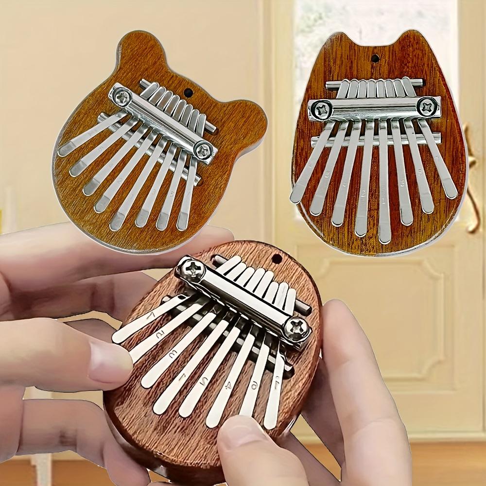 Durable And Safe Mini Kalimba Thumb Piano 8 Key Wooden Finger Piano With Lanyard Perfect For Friends Valentine'S Day Beginners Adults