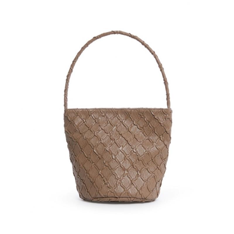 RHEEMIN Handle Bucket Vegan Leather Edition   Brown Large