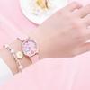 Kids Watches Pink Cute Children's Wristwatch Cartoon Pattern Quartz Watch Set for Girls Fashion Students' Clock