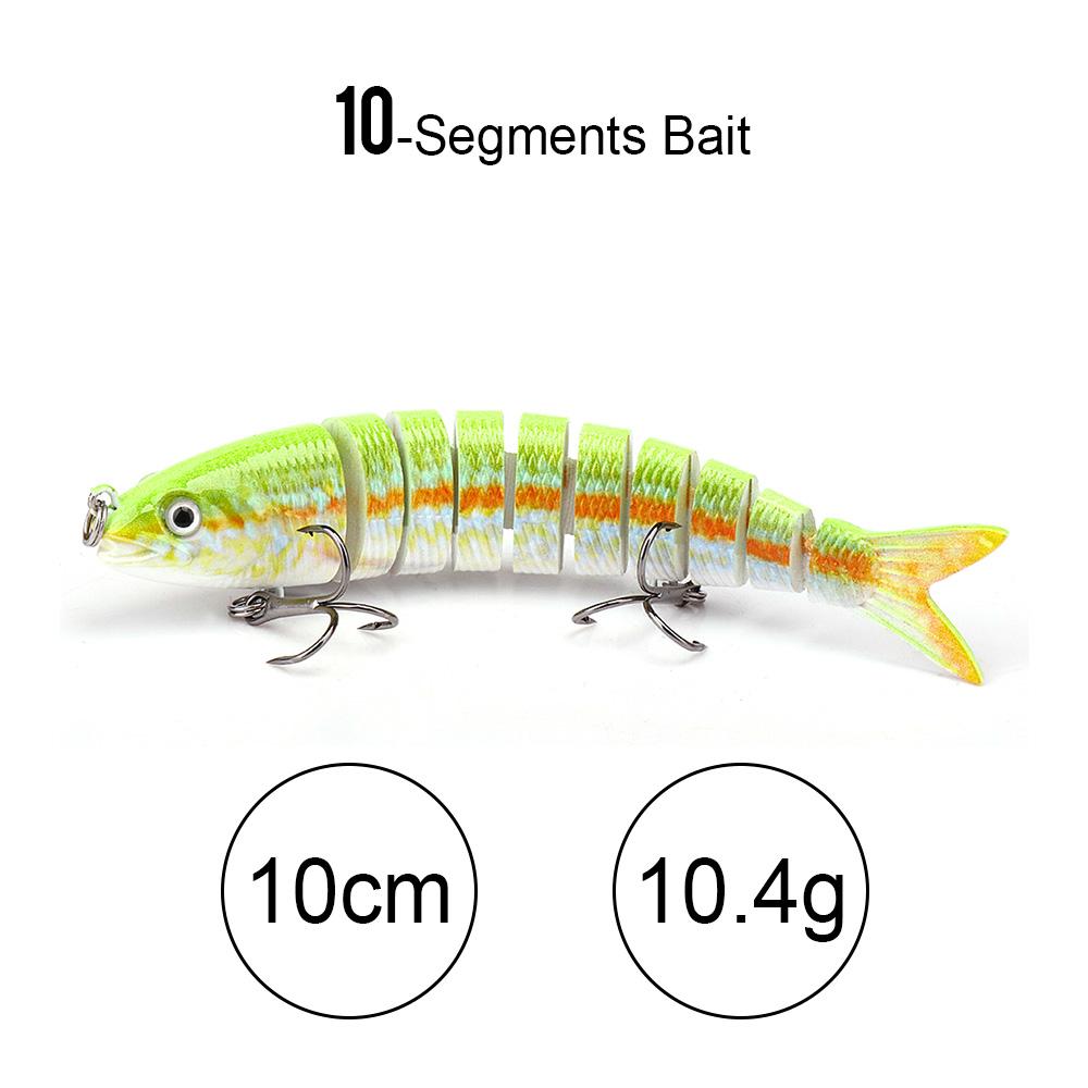 10cm 10g Sinking Crankbaits Fishing Lure 10-segments Wobbler Hard Artificial Bait For Pike Fishing Accessories Swimbait