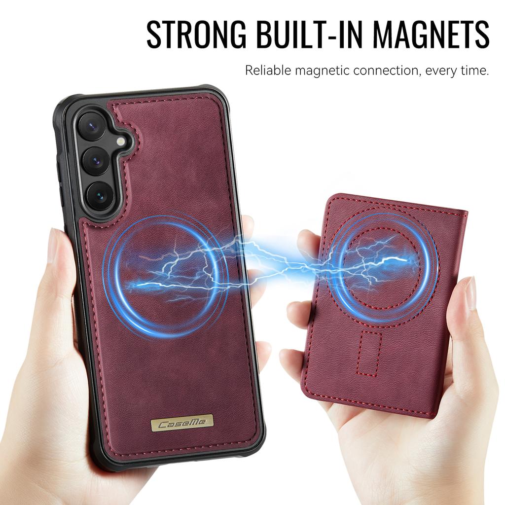 For Samsung Galaxy S23 FE Magnetic Case CASEME ME80 Series Leather PC TPU Phone Cover with Detachable Wallet