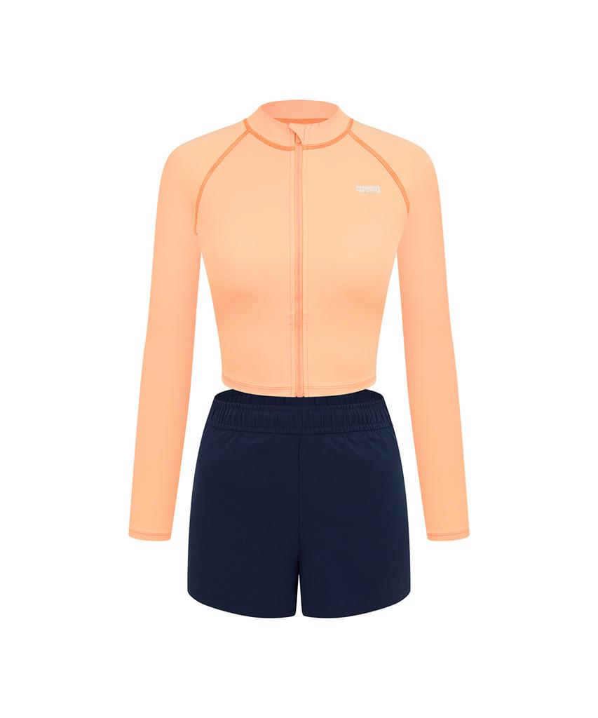 Alena Initial Leisure Crop Zip-Up Rash Guard Set A4Bl1Ps03Ncr