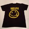 Vintage 2000s Nirvana Smiley Face Graphic Band T Shirt Large Faded Black Rare Unisex T-Shirt