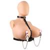 Leather Nipple Clamps Chain Black Wearable Bra BDSM Lingerie Adult Couples Flirting Toy