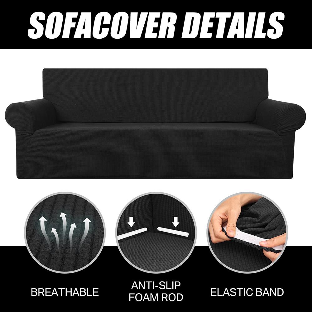 Super Stretch Sofa Cover 1-Piece Slipcover Furniture Protector Dog Pet Kids Friendly Washable Removable Jacquard Fabric for Home