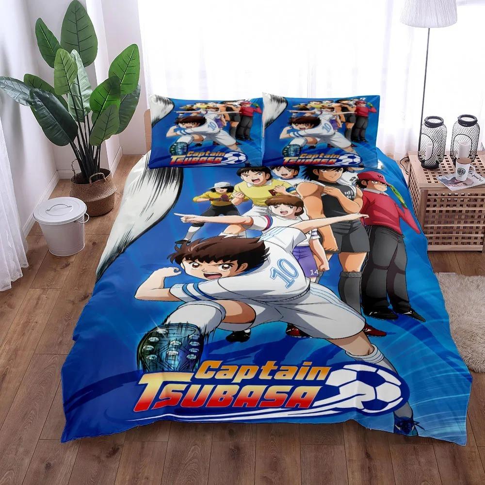 Football BoyMicrofibre Bedding Sets, Children's Birthday Gift with Zip Room Decor for Teenagers Adulte 3-Piece Duvet Cover