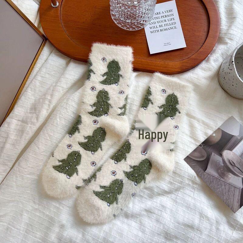 

Mink Velvet Women s Cartoon Floor Socks - Autumn/Winter Thick Warm Sleepwear