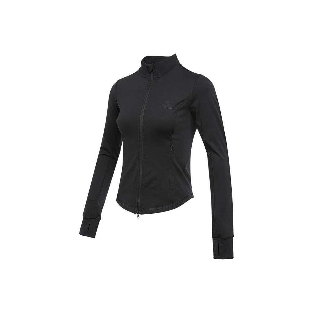 Adidas Slim Knit Jacket Logo Stand Collar Zip Long Sleeve Jacket Women Jackets KF2666