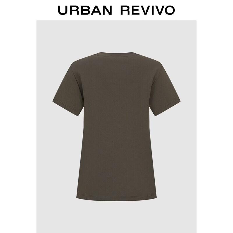 UR2026 Women s Bread Embroidery Round Neck T-shirt M коричневый