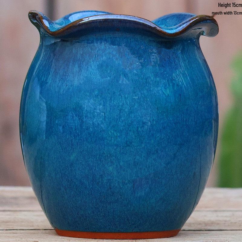 Large Handmade Coarse Ceramic Pot for Succulents and Greenery