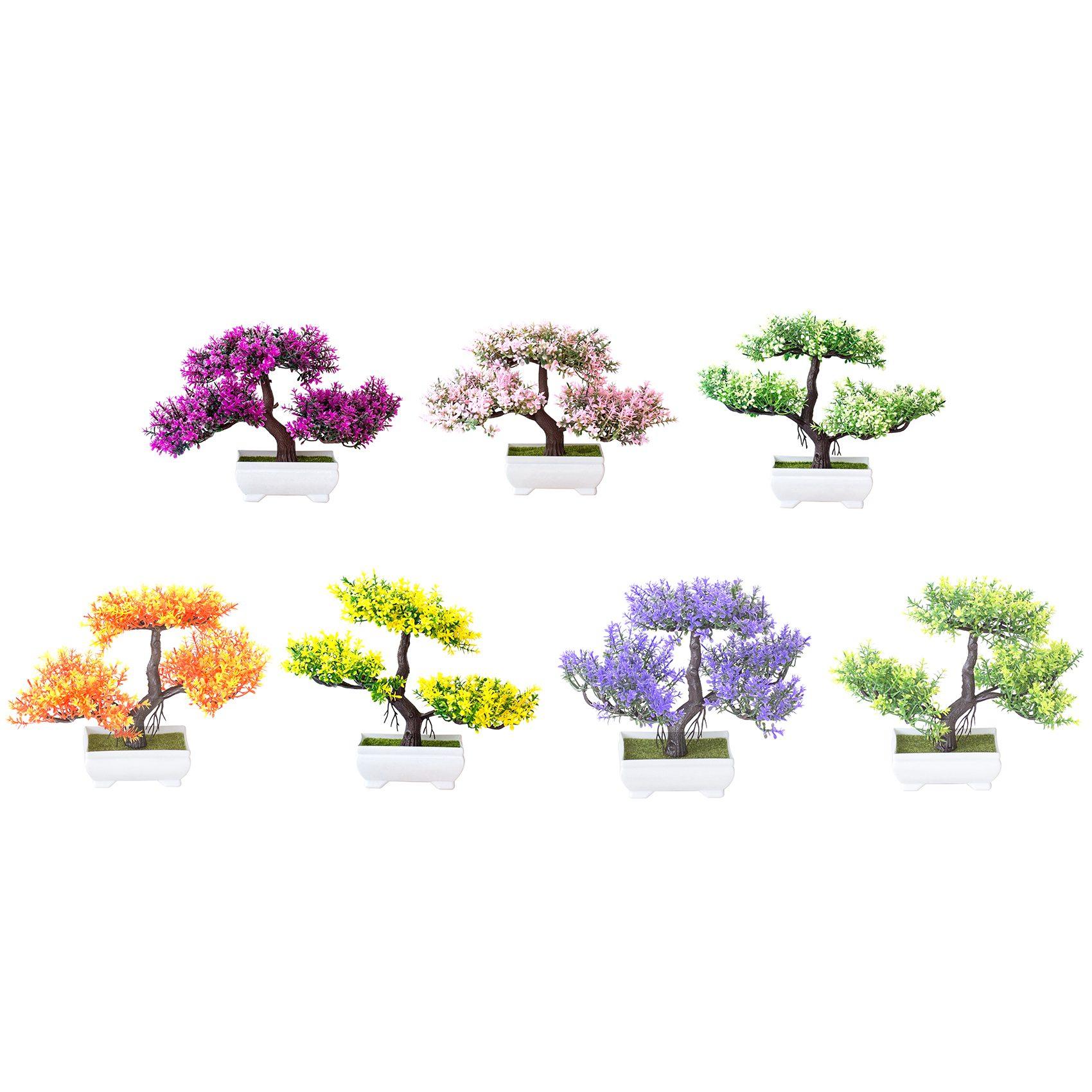 

Good-Artificial Plants Bonsai Small Tree Pot Fake Plant Flowers Potted Faux Bonsai For Home Room Table Hotel Garden Decor белый