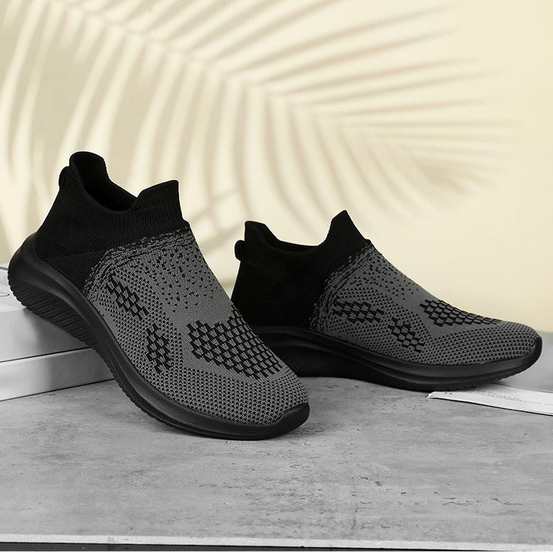Autumn new casual shoes breathable fly-woven sports shoes men's foot cover lightweight versatile running shoes