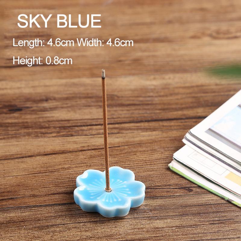 Ceramic Cherry Blossom Incense holder wax melt Burner sahumerios holder Aromatherapy Office Teahouse Living Room Ornament XX007