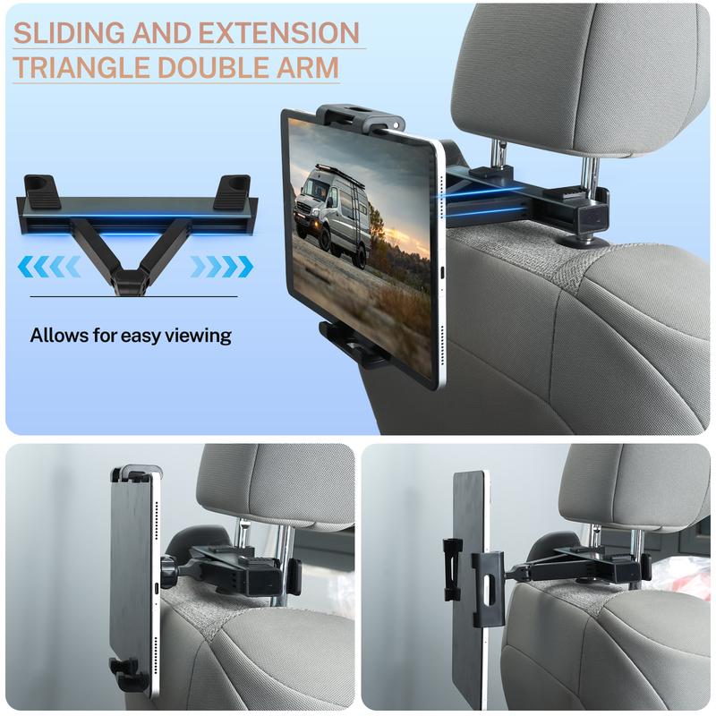 Universal Car Headrest Mobile Phone Holder Back Seat Tablet Mount For iPhone Samsung Backseat Stand Bracket for 4.7-12.9 Inch