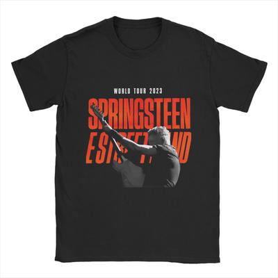 Casual Vintage Heavy Metal   T-Shirts for Men Crew Neck Pure Cotton T Shirts Bruce Springsteens Short Sleeve Tees Unique Clothes