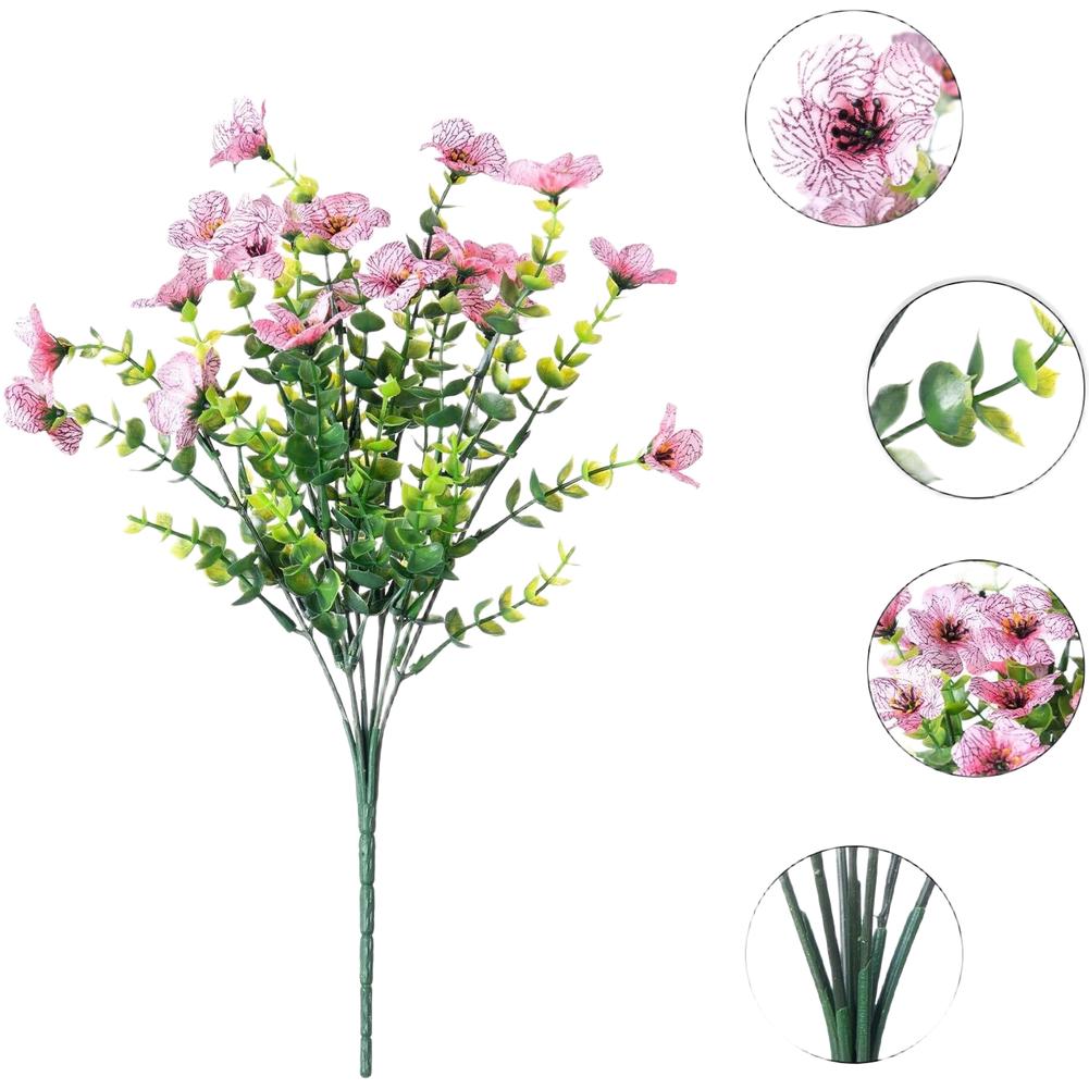 Realistic Fake Daisy And Eucalyptus Arrangement 7 Stems UV Protected Silk Flowers Long Lasting Centerpiece For Table Party Decor