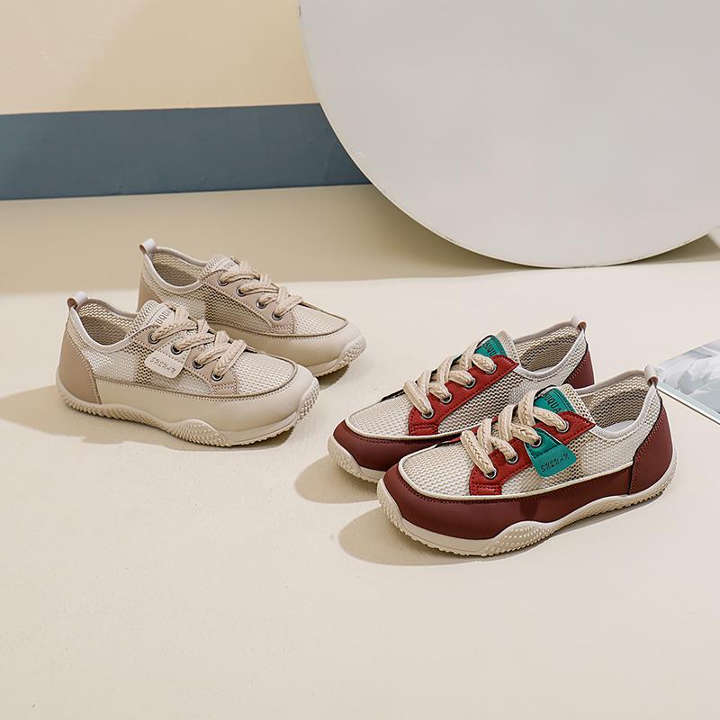 Casual Low Heel Sneakers for Women New Hot Sale Summer Mixed Colors Ladies Shoes Lace-up Pu Women's Vulcanize Shoes