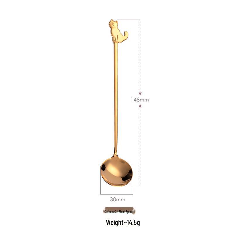 Creative Cat Design Long Handle Spoon & Fork Set