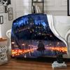 1pc Castle Halloween Flannel Blanket Soft Warm Throw for Home, Office, Travel, All-Season Cozy Bedding GiftL1111