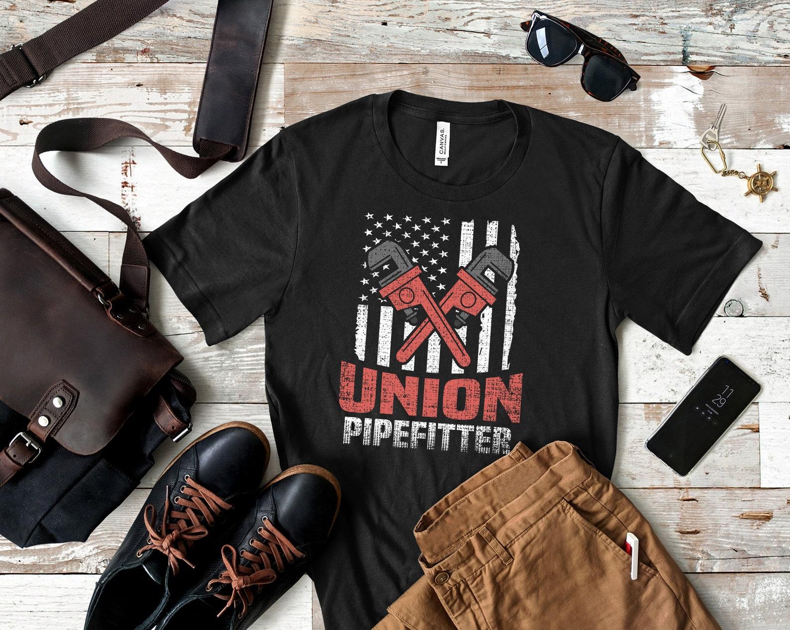 Union Pipefitter T-Shirt, Union Worker Tee, Tank Top, T-shirt, T-shirt,T-shirt, Kids Tee Apparel Gift M