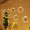 Windows Atmosphere Decoration Christmas Light String Santa Claus Cartoon Shaped Curtain Lights LED Colored Lights Room Display
