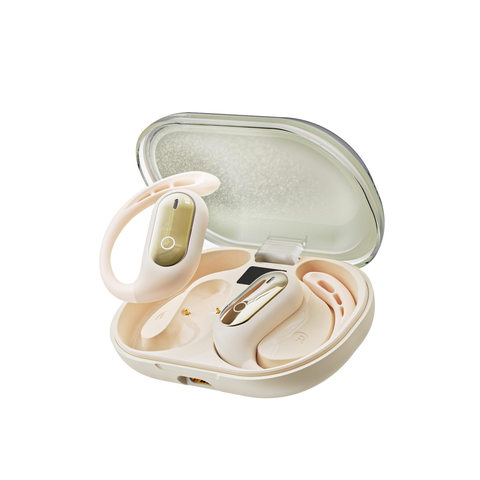 

Светящиеся наушники-переливающиеся пески Bluetooth 5.4 Гарнитура с AI-переводом в реальном времени Ночной свет Переливающиеся подвесные беспроводные наушники Наушники с шумоподавлением NEC белый