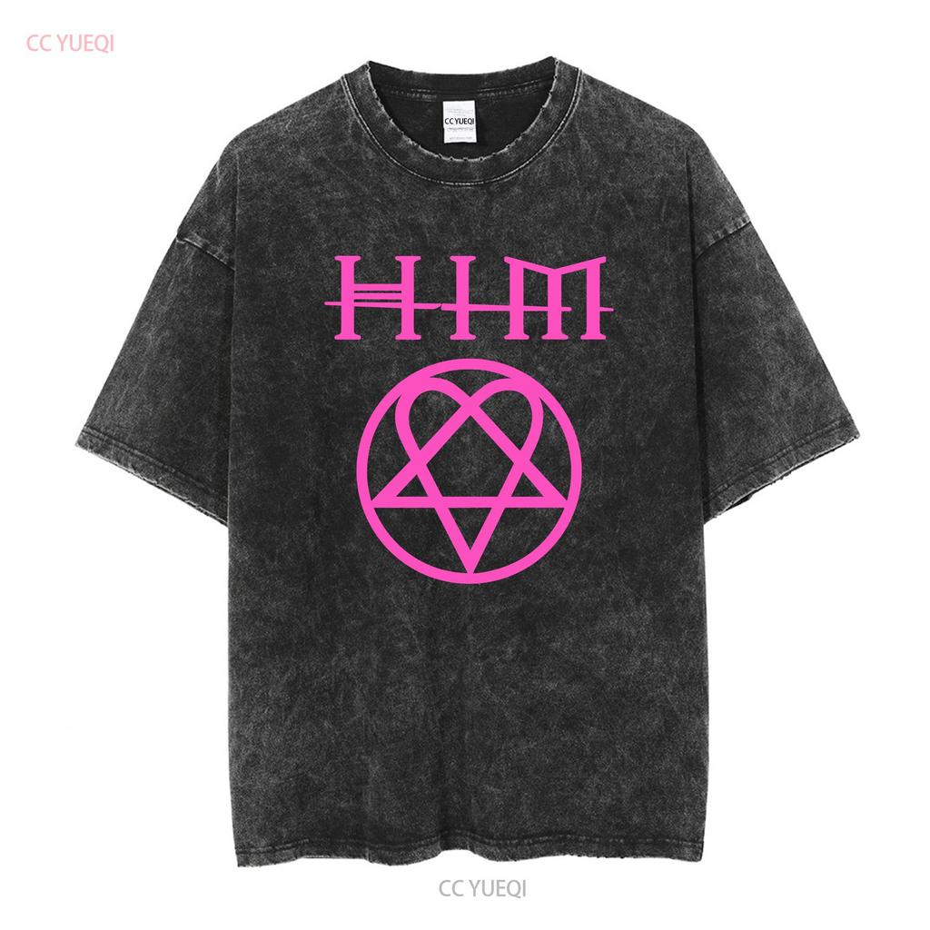 HIM Heartagram His Infernal majesty Band T Shirt Mens L Goth Metal vintage Washed Casual designer clothes graphic Unisex