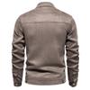 Men's Solid Color Zipper Jacket Men's Casual Suede Workwear Jacket