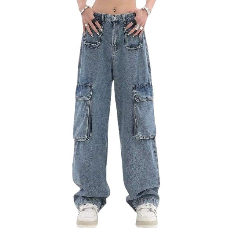 High Waist Wide Leg Jeans, Loose Vintage Streetwear Baggy Jeans, Women's Denim Jeans & Clothing