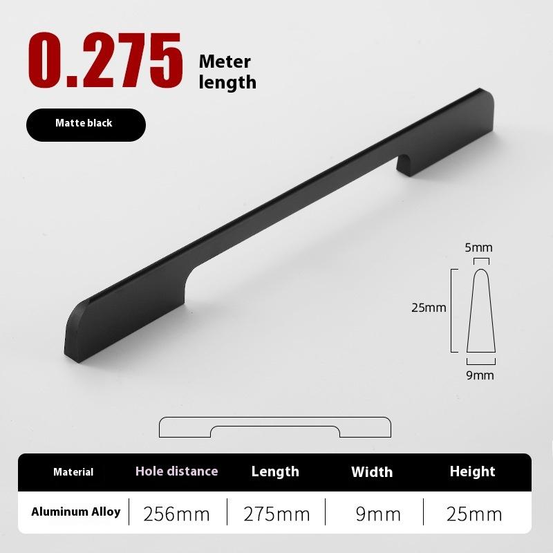 Solid Black Lengthening One Meter Cabinet Long Handle Modern Simple Lengthening Cabinet Door Handle