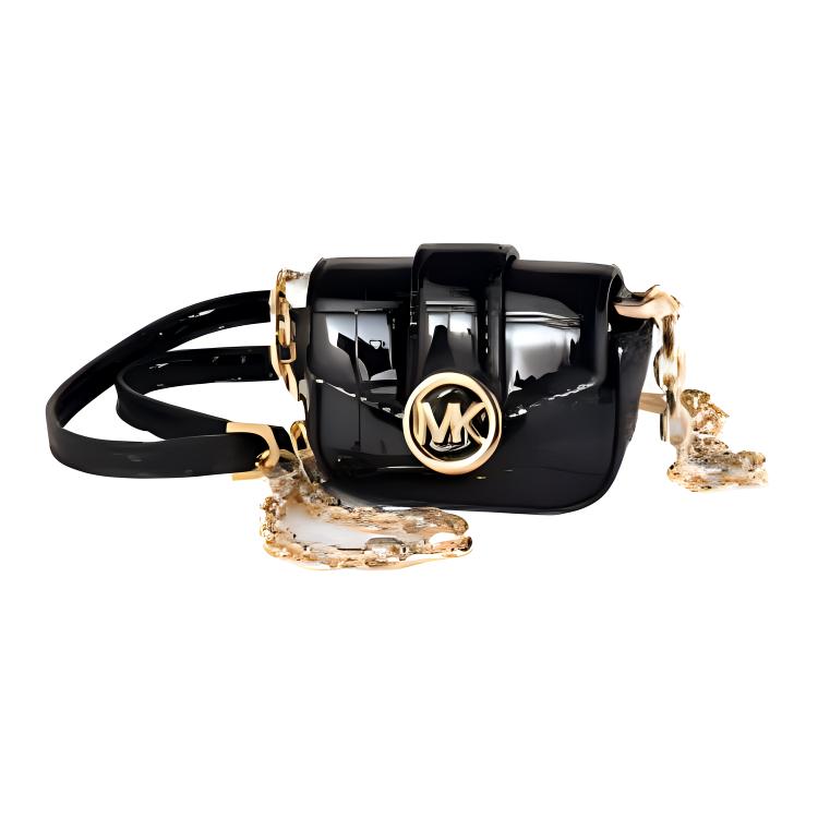 New MICHAEL KORS Carmen Artificial Leather Earphone Case Crossbody Bag Extra Small Women's Black 35F2GNMN4A-001