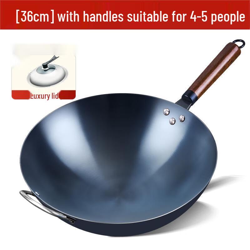 Triangle Dragon 36cm Old-fashioned Wrought Iron Wok