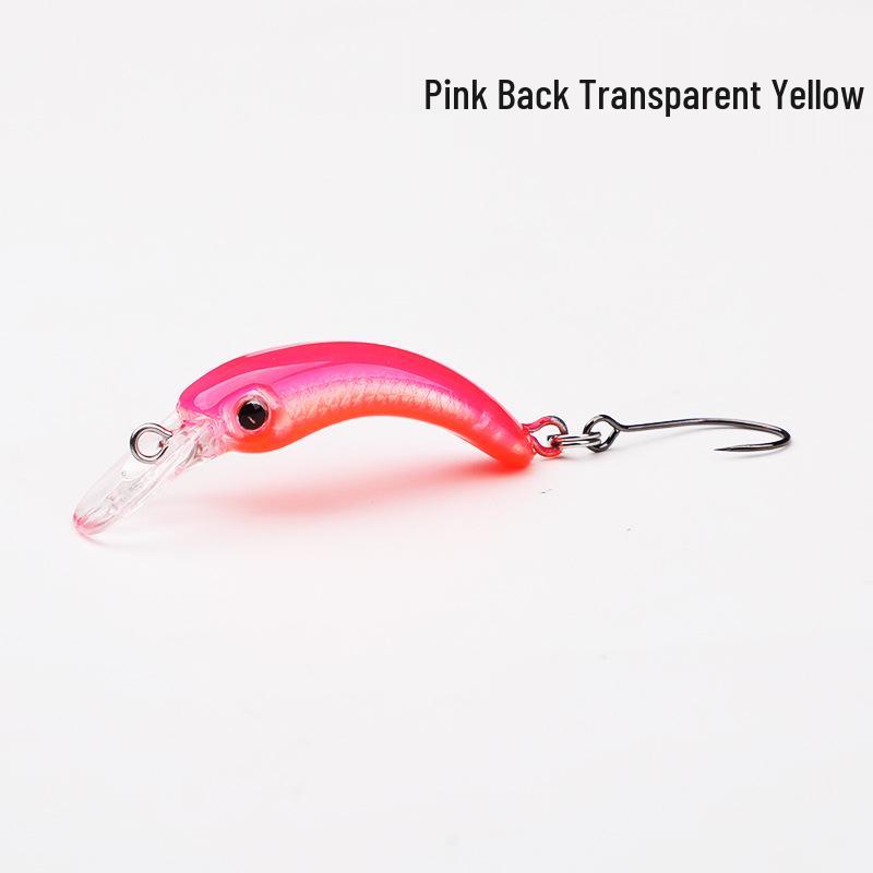 3,7 cm Minnow-Köder mit Einzelhaken & großem Auge, Schwarznickel